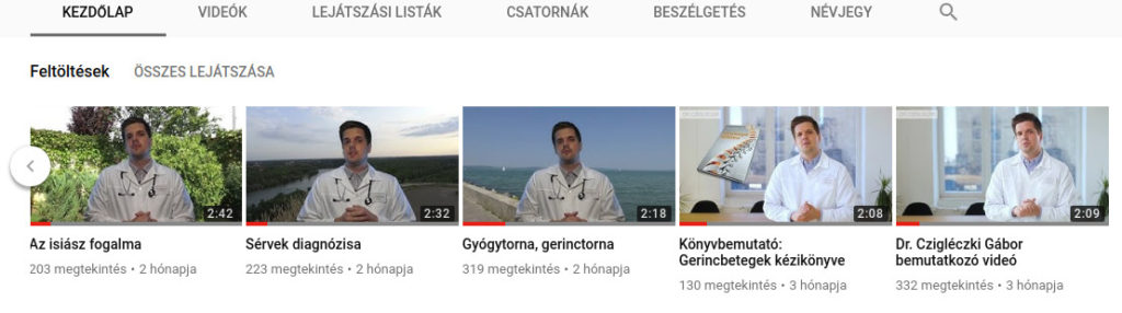Dr. Czigléczki Gábor Youtube csatornája